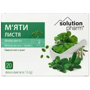 Мяты листья в фильтр-пакетах по 1,5 г 20 шт Solution Pharm Мяты листья в фильтр-пакетах по 1,5 г 20 шт Solution Pharm