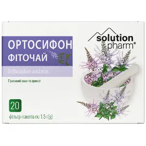 Фіточай нирковий Ортосифон в фільтр-пакетах по 1,5 г 20 шт Solution Pharm Фіточай нирковий Ортосифон в фільтр-пакетах по 1,5 г 20 шт Solution Pharm