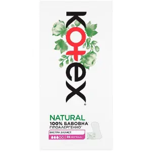 Прокладки щоденні жіночі KOTEX (Котекс) Natural Normal+ (Натурал нормал+) 36 шт Прокладки щоденні жіночі KOTEX (Котекс) Natural Normal+ (Натурал нормал+) 36 шт