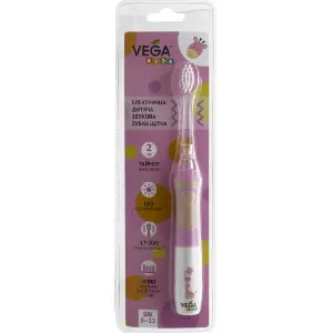 Зубна щітка електрична Vega (Вега) дитяча звукова модель Kids VK-400P LIGHT-UP рожева Зубна щітка електрична Vega (Вега) дитяча звукова модель Kids VK-400P LIGHT-UP рожева