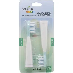Насадки для звуковой зубной щетки Vega (Вега) детские модель Kids VK-11B Junior VK-500B бирюзовые Насадки для звуковой зубной щетки Vega (Вега) детские модель Kids VK-11B Junior VK-500B бирюзовые