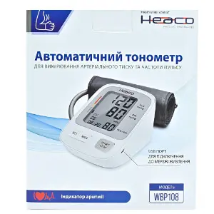 Вимірювач (тонометр) артеріального тиску цифровий HEACO модель WBP108 автоматичний Вимірювач (тонометр) артеріального тиску цифровий HEACO модель WBP108 автоматичний