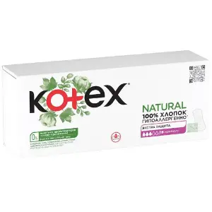 Прокладки щоденні жіночі KOTEX (Котекс) Normal+ (Нормал+) Natural екстра захист 18 шт Прокладки щоденні жіночі KOTEX (Котекс) Normal+ (Нормал+) Natural екстра захист 18 шт