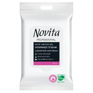 Серветки вологі NOVITA (Новіта) Professional (Профешнл) для інтимної гігієни з рослинним комплексом 15 шт Серветки вологі NOVITA (Новіта) Professional (Профешнл) для інтимної гігієни з рослинним комплексом 15 шт