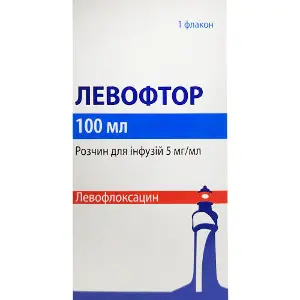 Левофтор розчин для інфузій 5 мг/мл флакон 100 мл 1 шт Левофтор розчин для інфузій 5 мг/мл флакон 100 мл 1 шт