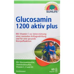 Витамины SUNLIFE (Санлайф) Glucosamin 1200 aktiv plus Kapseln Глюкозамин 1200 Актив плюс капсулы 60 шт Витамины SUNLIFE (Санлайф) Glucosamin 1200 aktiv plus Kapseln Глюкозамин 1200 Актив плюс капсулы 60 шт