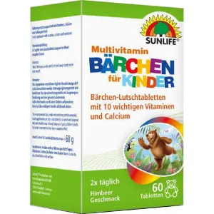Вітаміни SUNLIFE (Санлайф) Multivitamin Bаrchen fur Kinder Мультивітамін + Кальцій для дітей таблетки для розсмоктування 60 шт Вітаміни SUNLIFE (Санлайф) Multivitamin Bаrchen fur Kinder Мультивітамін + Кальцій для дітей таблетки для розсмоктування 60 шт