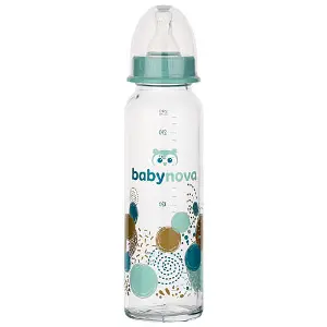 Пляшечка для годування BABY-NOVA (Бебі нова) Декор склянна для хлопчика колір в асортименті 240 мл Пляшечка для годування BABY-NOVA (Бебі нова) Декор склянна для хлопчика колір в асортименті 240 мл