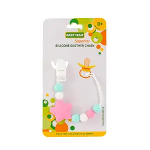 Цепочка для пустышки силиконовый BABY TEAM (Беби Тим) артикул 3390 1 шт Цепочка для пустышки силиконовый BABY TEAM (Беби Тим) артикул 3390 1 шт