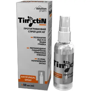 Спрей для ніг противогрибковий TINACTIN (Тінактін) флакон 50 мл Solution Pharm Спрей для ніг противогрибковий TINACTIN (Тінактін) флакон 50 мл Solution Pharm