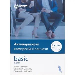 Панчохи компресійні антиварикозні Торговий Дім Алком модель 00211 закритий мисок 18-21 мм рт. ст. І клас розмір 4 колір чорний Панчохи компресійні антиварикозні Торговий Дім Алком модель 00211 закритий мисок 18-21 мм рт. ст. І клас розмір 4 колір чорний