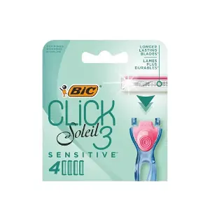 Касети (картриджі, леза) змінні BIC (Бік) Miss Soleil Click 3 Sensitive 4 шт Касети (картриджі, леза) змінні BIC (Бік) Miss Soleil Click 3 Sensitive 4 шт