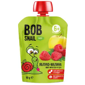 Пюре фруктове Bob Snail (Боб Снеіл) Равлик Боб Яблуко-малина для дітей від 6 місяців 90 г Пюре фруктове Bob Snail (Боб Снеіл) Равлик Боб Яблуко-малина для дітей від 6 місяців 90 г