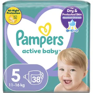 Підгузки для дітей PAMPERS Active Baby (Памперс Актив Бебі) 5 від 11 до 16 кг 38 шт Підгузки для дітей PAMPERS Active Baby (Памперс Актив Бебі) 5 від 11 до 16 кг 38 шт