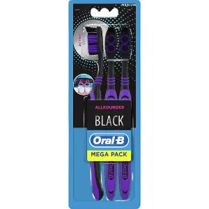 Зубная щетка ORAL-B (Орал-би) Всесторонняя чистка черная 40 средней жесткости 3 шт Зубная щетка ORAL-B (Орал-би) Всесторонняя чистка черная 40 средней жесткости 3 шт