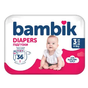 Подгузники для детей одноразовые BAMBIK (Бамбик) Jumbo 3 Midi от 4 до 9 кг 36 шт Подгузники для детей одноразовые BAMBIK (Бамбик) Jumbo 3 Midi от 4 до 9 кг 36 шт
