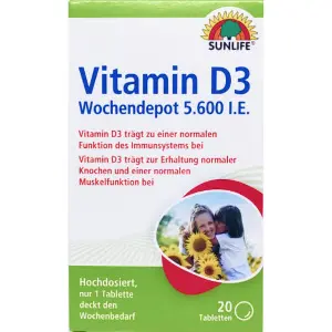 Вітаміни SUNLIFE (Санлайф) Vitamin D3 Вітамін Д3 5600 I.E. таблетки 20 шт Вітаміни SUNLIFE (Санлайф) Vitamin D3 Вітамін Д3 5600 I.E. таблетки 20 шт