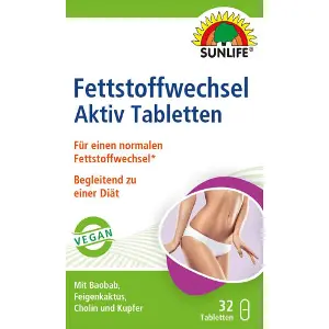 Таблетки SUNLIFE (Санлайф) Fettstoffwechsel Aktiv Tabletten Регулятор жирового обміну таблетки 32 шт Таблетки SUNLIFE (Санлайф) Fettstoffwechsel Aktiv Tabletten Регулятор жирового обміну таблетки 32 шт