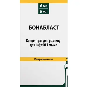 Бонабласт концентрат для розчину для інфузій 1 мг/мл флакон 6 мл (6 мг) 1 шт Бонабласт концентрат для розчину для інфузій 1 мг/мл флакон 6 мл (6 мг) 1 шт