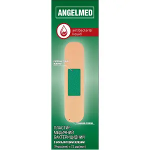 Пластырь бактерицидный Angelmed (АнгелМед) на основе бриллиантового зеленого 19мм х 72мм 10 шт Пластырь бактерицидный Angelmed (АнгелМед) на основе бриллиантового зеленого 19мм х 72мм 10 шт