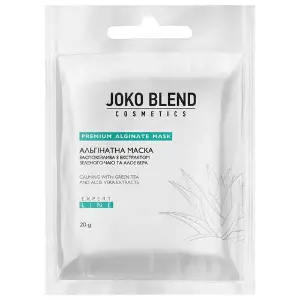 Маска для обличчя JOKO BLEND (Джоко Бленд) альгінатна заспокійлива з екстрактом зеленого чаю і алое вера 20 г Маска для обличчя JOKO BLEND (Джоко Бленд) альгінатна заспокійлива з екстрактом зеленого чаю і алое вера 20 г