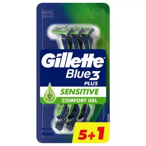 Бритва для гоління GILLETTE Blue 3 (Жіллет Блу 3) Sensetive Plus одноразова 5 + 1 шт Бритва для гоління GILLETTE Blue 3 (Жіллет Блу 3) Sensetive Plus одноразова 5 + 1 шт