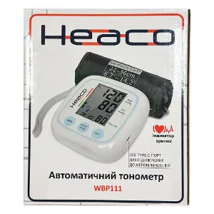 Вимірювач (тонометр) артеріального тиску цифровий HEACO модель WBP111 автоматичний Вимірювач (тонометр) артеріального тиску цифровий HEACO модель WBP111 автоматичний