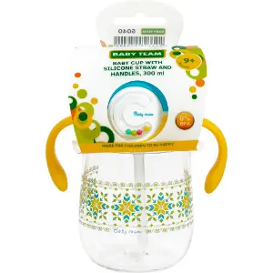 Поїльник дитячий BABY TEAM (Бебі Тім) артикул 5040 з силіконовою трубочкою та ручками з 9 місяців 300 мл Поїльник дитячий BABY TEAM (Бебі Тім) артикул 5040 з силіконовою трубочкою та ручками з 9 місяців 300 мл