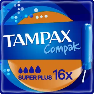 Тампони жіночі TAMPAX (Тампакс) Compak (Компакт) Super Plus Duo (Супер Плюс Дуо) з аплікатором 16 шт Тампони жіночі TAMPAX (Тампакс) Compak (Компакт) Super Plus Duo (Супер Плюс Дуо) з аплікатором 16 шт