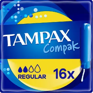 Тампони жіночі TAMPAX (Тампакс) Compak (Компакт) Regular Duo (Дуо) з аплікатором 16 шт Тампони жіночі TAMPAX (Тампакс) Compak (Компакт) Regular Duo (Дуо) з аплікатором 16 шт