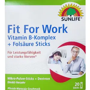 Вітаміни SUNLIFE (Санлайф) Fit For Work Для роботи для працездатності та міцних нервів стіках 20 шт Вітаміни SUNLIFE (Санлайф) Fit For Work Для роботи для працездатності та міцних нервів стіках 20 шт