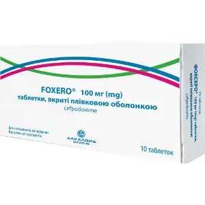 Фоксеро таблетки вкриті плівковою оболонкою по 100 мг блістер 10 шт Фоксеро таблетки вкриті плівковою оболонкою по 100 мг блістер 10 шт