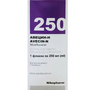 Авецин-Н розчин для інфузій по 400 мг/250 мл флакон 250 мл Авецин-Н розчин для інфузій по 400 мг/250 мл флакон 250 мл