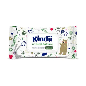 Серветки вологі KINDII (Кінді) Natural Balance дитячі 60 шт Серветки вологі KINDII (Кінді) Natural Balance дитячі 60 шт