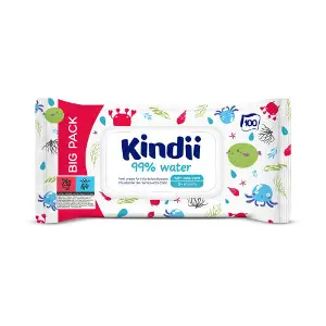 Серветки вологі KINDII (Кінді) 99% Water дитячі 100 шт Серветки вологі KINDII (Кінді) 99% Water дитячі 100 шт