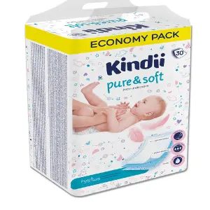 Пеленки одноразовые KINDII (Кинди) Pure&Soft детские размер 60 см х 40 см упаковка 30 шт Пеленки одноразовые KINDII (Кинди) Pure&Soft детские размер 60 см х 40 см упаковка 30 шт