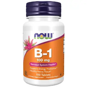 Вітамін В-1 NOW (Нау) B-1 100 mg для функціонування нервової системи та м'язів таблетки флакон 100 шт Вітамін В-1 NOW (Нау) B-1 100 mg для функціонування нервової системи та м'язів таблетки флакон 100 шт