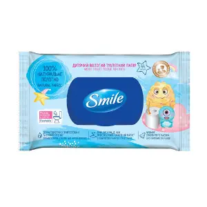 Папір туалетний вологий SMILE (Смайл) дитячий 44 шт Папір туалетний вологий SMILE (Смайл) дитячий 44 шт