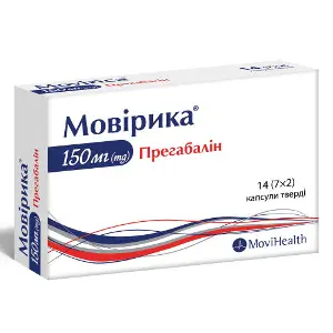 Мовірика капсули тверді по 150 мг 2 блістери по 7 шт Мовірика капсули тверді по 150 мг 2 блістери по 7 шт