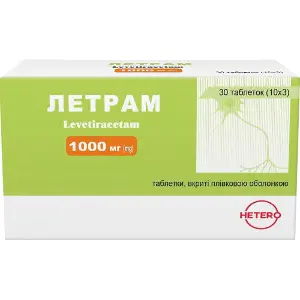 Летрам таблетки покрытые пленочной оболочкой по 1000 мг 3 блистера по 10 шт Летрам таблетки покрытые пленочной оболочкой по 1000 мг 3 блистера по 10 шт