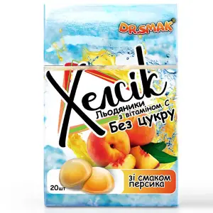 Леденцы с витамином С Dr.Smak (Др. Смак) Хелсик без сахара со вкусом персика 20 шт Леденцы с витамином С Dr.Smak (Др. Смак) Хелсик без сахара со вкусом персика 20 шт
