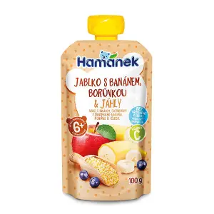 Пюре фруктовое детское HAMANEK (Хаманек) Яблоко, банан, черника и пшено пауч 100 г Пюре фруктовое детское HAMANEK (Хаманек) Яблоко, банан, черника и пшено пауч 100 г