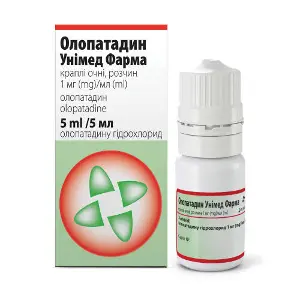 Олопатадин Унимед Фарма капли глазные раствор 1 мг/мл флакон-капельница 5 мл Олопатадин Унимед Фарма капли глазные раствор 1 мг/мл флакон-капельница 5 мл