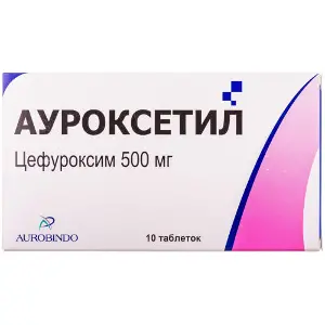 Ауроксетил таблетки вкриті плівковою оболонкою по 500 мг блістер 10 шт Ауроксетил таблетки вкриті плівковою оболонкою по 500 мг блістер 10 шт