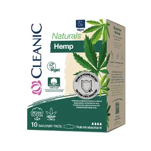 Прокладки гігієнічні CLEANIC (Клінік) нічні Naturals Hemp 10 шт Прокладки гігієнічні CLEANIC (Клінік) нічні Naturals Hemp 10 шт