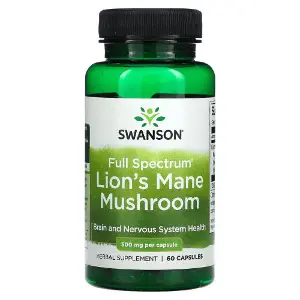 Гриб Їжовик Гребінчастий SWANSON (Свенсон) Full Spectrum Lion's Mane Mushroom 500 mg капсули флакон 60 шт Гриб Їжовик Гребінчастий SWANSON (Свенсон) Full Spectrum Lion's Mane Mushroom 500 mg капсули флакон 60 шт