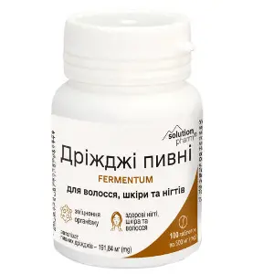 Дрожжи пивные для волос, кожи, ногтей таблетки по 500 мг флакон 100 шт Solution Pharm Дрожжи пивные для волос, кожи, ногтей таблетки по 500 мг флакон 100 шт Solution Pharm