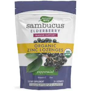 Пастилки для розсмоктування NATURE’S WAY (Натурес Вей) Sambucus Organic Lozenges Mint органічні м'ятні для підтримки імунітету 24 шт Пастилки для розсмоктування NATURE’S WAY (Натурес Вей) Sambucus Organic Lozenges Mint органічні м'ятні для підтримки імунітету 24 шт
