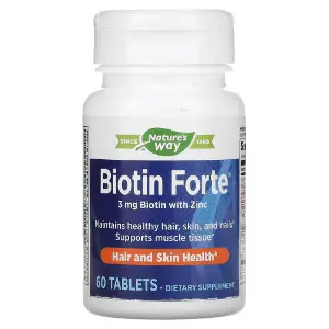 Біотин Форте NATURE’S WAY (Натурес Вей) Biotin Forte 3 mg таблетки для підтримки здоров'я волосся, шкіри та нігтів флакон 60 шт Біотин Форте NATURE’S WAY (Натурес Вей) Biotin Forte 3 mg таблетки для підтримки здоров'я волосся, шкіри та нігтів флакон 60 шт