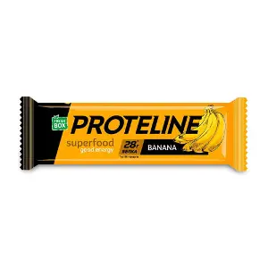 Батончик протеїновий до раціону харчування спортсменів FRESH BOX PROTELINE (Фреш Бокс Протелайн) зі смаком банану глазурований глазур’ю 40 г Батончик протеїновий до раціону харчування спортсменів FRESH BOX PROTELINE (Фреш Бокс Протелайн) зі смаком банану глазурований глазур’ю 40 г